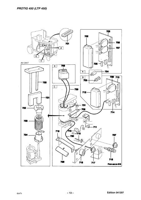 PROTIG 450 (LTP 450) Spare parts list Ordering number - ESAB