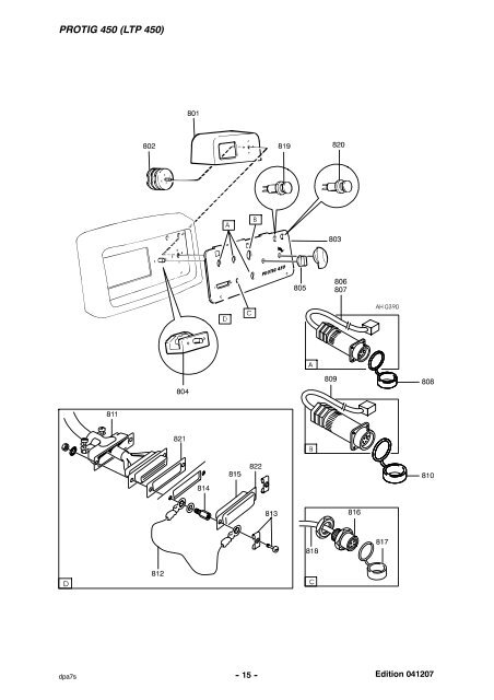 PROTIG 450 (LTP 450) Spare parts list Ordering number - ESAB