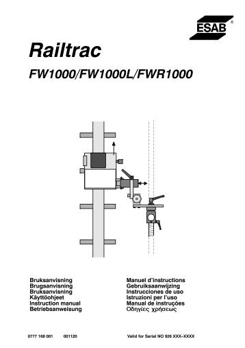 Railtrac FW1000, FW1000L, FWR1000 - ESAB