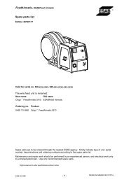 Spare parts list - ESAB