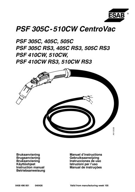 PSF 305C- 510CW CentroVac - ESAB