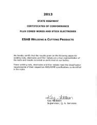 State Highway Certificates of Conformance - ESAB Welding ...