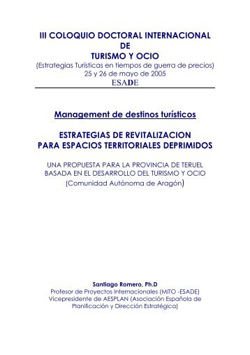 III COLOQUIO DOCTORAL INTERNACIONAL DE TURISMO ... - Esade