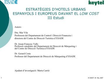 Estratègies d'hotels urbans espanyols i europeus davant el ... - Esade