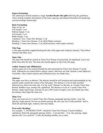 Requirements for papers - Esade