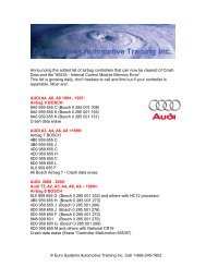 AUDI A4, A6, A8 1994 - Euro Systems Automotive Training Inc.