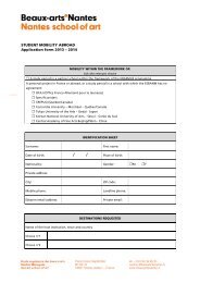 STUDENT MOBILITY ABROAD Application form 2013 - Beaux-arts ...