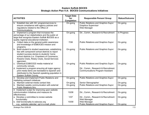 Strategic Plan 2008-2009 - Eastern Suffolk BOCES