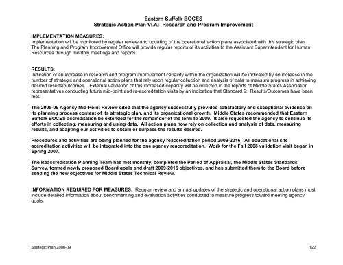 Strategic Plan 2008-2009 - Eastern Suffolk BOCES