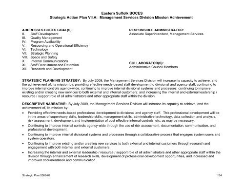 Strategic Plan 2008-2009 - Eastern Suffolk BOCES