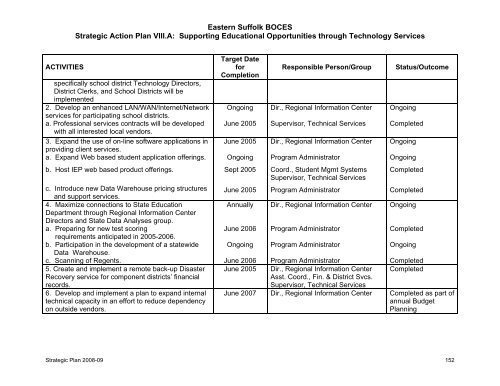 Strategic Plan 2008-2009 - Eastern Suffolk BOCES