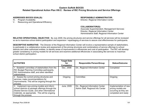 Strategic Plan 2008-2009 - Eastern Suffolk BOCES