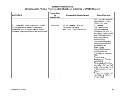 Strategic Plan 2008-2009 - Eastern Suffolk BOCES