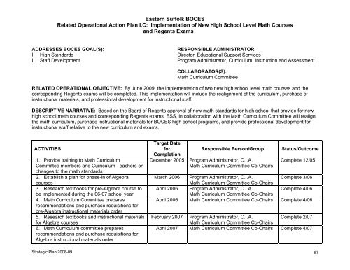 Strategic Plan 2008-2009 - Eastern Suffolk BOCES