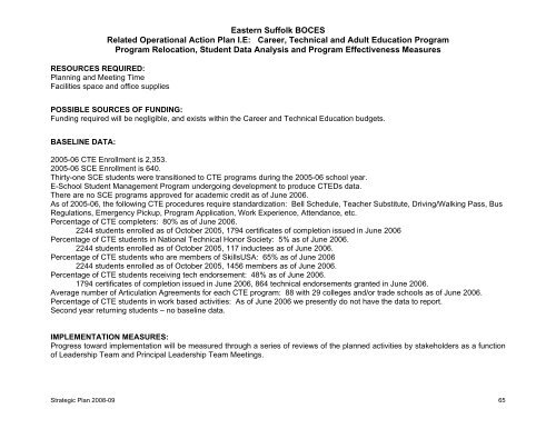 Strategic Plan 2008-2009 - Eastern Suffolk BOCES