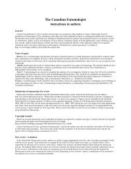 Instruction to Authors (revised April 2013) - Entomological Society of ...