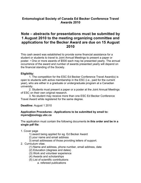 Note – abstracts for presentations must be submitted by 1 August ...