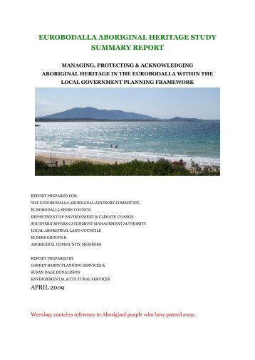 Eurobodalla Aboriginal Heritage Study Summary Report