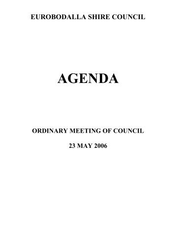 AGENDA - Eurobodalla Shire Council - NSW Government