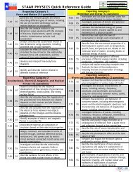 STAAR PHYSICS Quick Reference Guide - Education Service ...