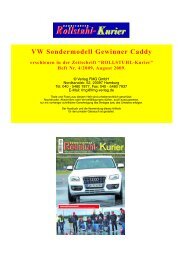 VW Sondermodell Gewinner Caddy - Escales-Verlag