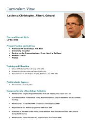 CV LECLERCQ Christophe - European Society of Cardiology