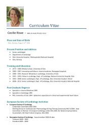 CV RISOE Cecilie - European Society of Cardiology