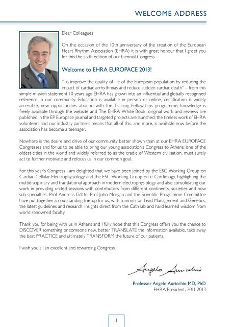 EHRA EUROPACE 2013 - European Society of Cardiology