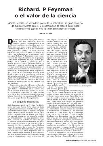 Richard. P Feynman o el valor de la ciencia - Sociedad para el ...