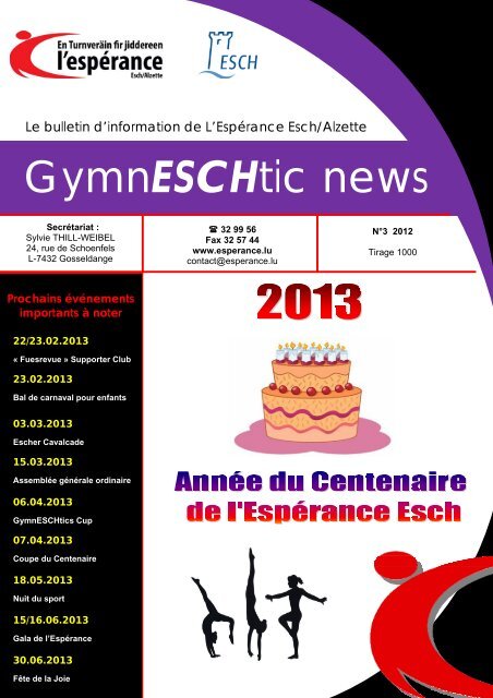 GymnESCHtic News N°3 - 2012 - Esch sur Alzette