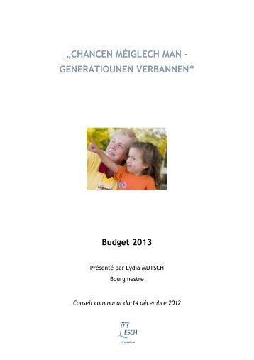 Présentation du budget 2013 - Esch sur Alzette