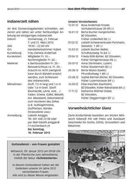Nr. 386 / Januar 2013 - Gemeinde Eschenbach Luzern