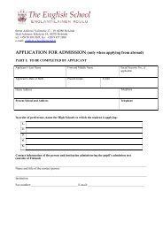 HS Application form 2013 - The English School - Helsinki