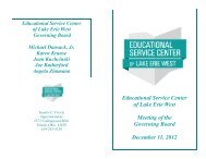 Educational Service Center of Lake Erie West Meeting of the ...