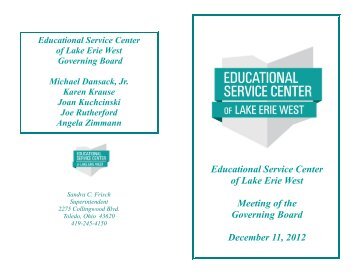 Educational Service Center of Lake Erie West Meeting of the ...