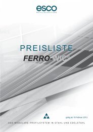 PREISLISTE - esco Metallbausysteme GmbH