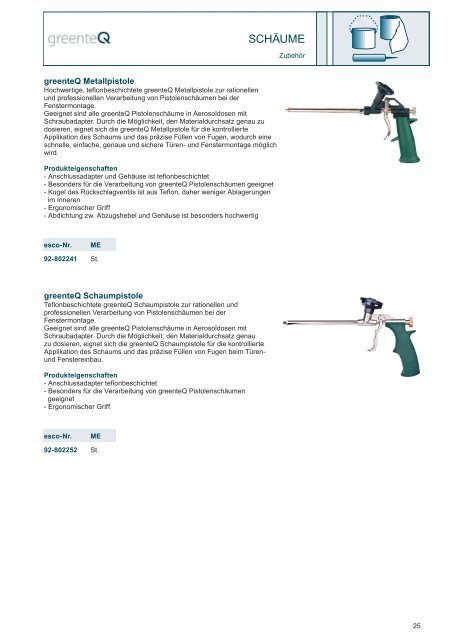 greenteQ_Produktinformation - esco Metallbausysteme GmbH