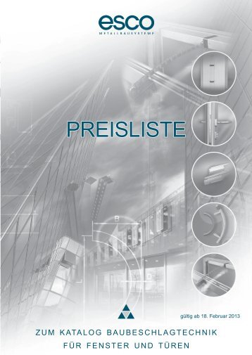 PREISLISTE - esco Metallbausysteme GmbH