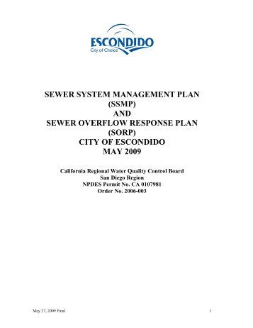 Sewer System Management Plan and Sewer ... - City of Escondido