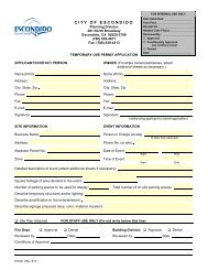 Temporary Use Permit Application - City of Escondido