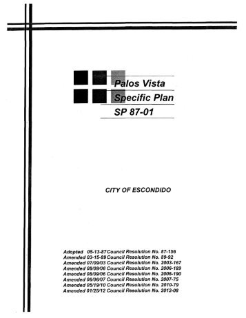 Palos Vista Specific Plan - City of Escondido