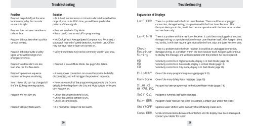 Passport SR7 Remote Owner's Manual - Escort Inc.