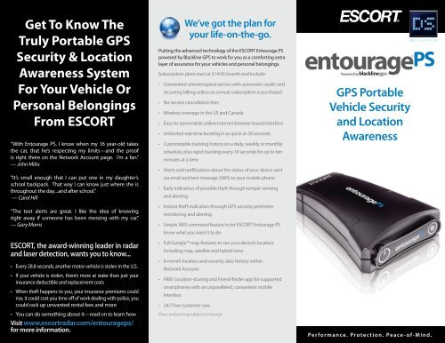 Download the ESCORT Entourage PS Product Brochure (PDF)