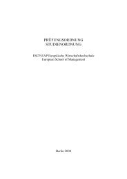 PRÜFUNGSORDNUNG STUDIENORDNUNG - ESCP Europe