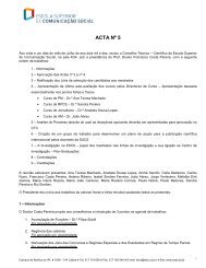 projecto de acta nº 169 - Escola Superior de Comunicação Social