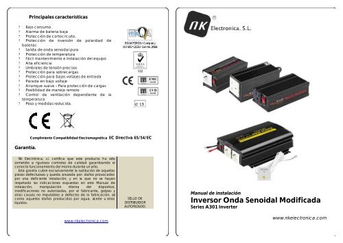 Inversor Onda Senoidal Modificada - Distribuciones Escudero Fijo SL