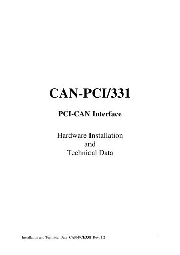 CAN-PCI/331 - esd electronics, Inc.