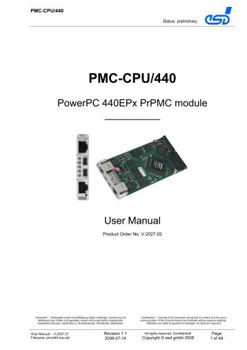 PMC-CPU/440 - esd electronics, Inc.