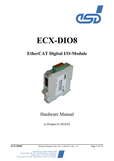 ECX-DIO8 - esd electronics, Inc.