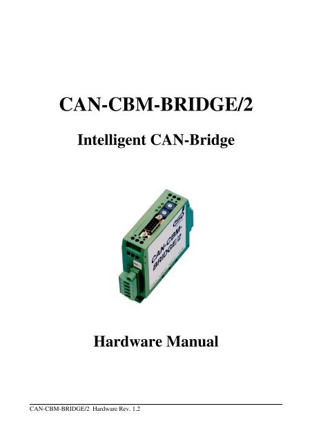 3. Configuration of the CAN-CBM-Bridge/2 - esd electronics, Inc.